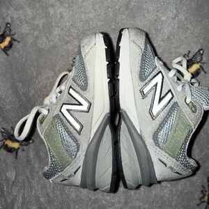 New Balance Kids' Gray and Green Sneakers
